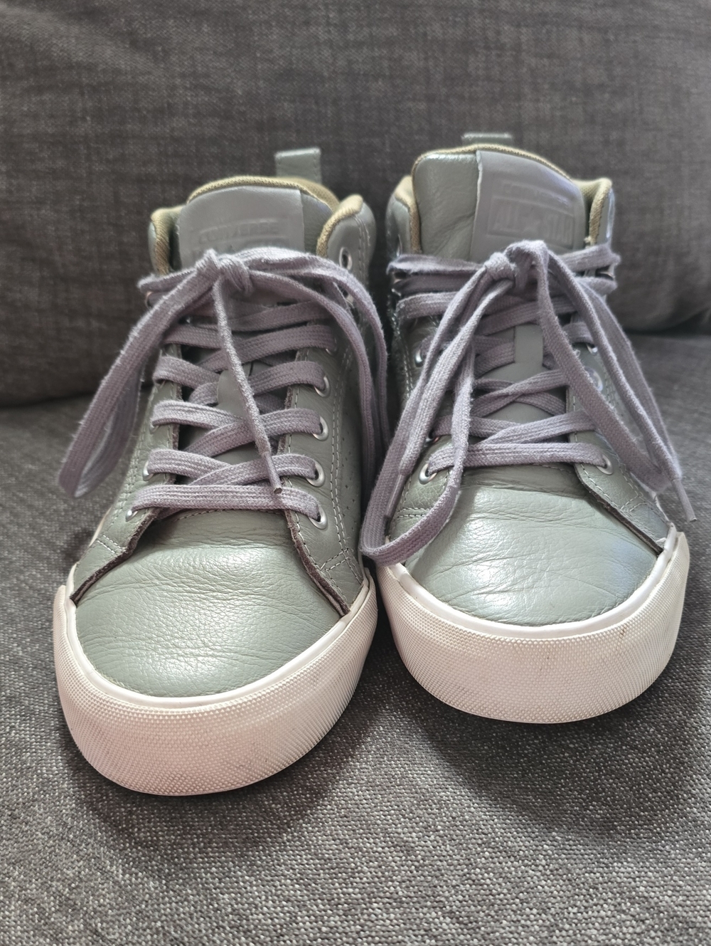 Converse Women’s Low-Top Sneakers in Sage Gray and White - Picture 1 of 6